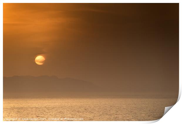 Romantic Sunset over La Gomera Print by Kasia Design