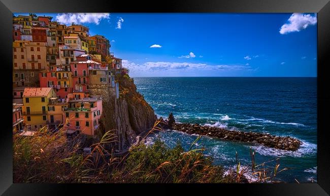 Picturesque view of Manarola, Cinque Terre, Coastl Framed Print by Maggie Bajada