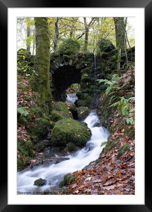 Stockghyll Force Arch Framed Mounted Print by Peter Barber