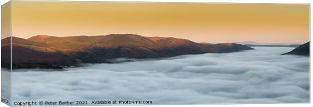 Lake District cloud inversion  Canvas Print by Peter Barber