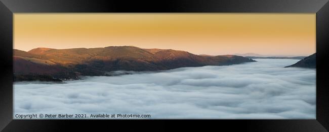 Lake District cloud inversion  Framed Print by Peter Barber