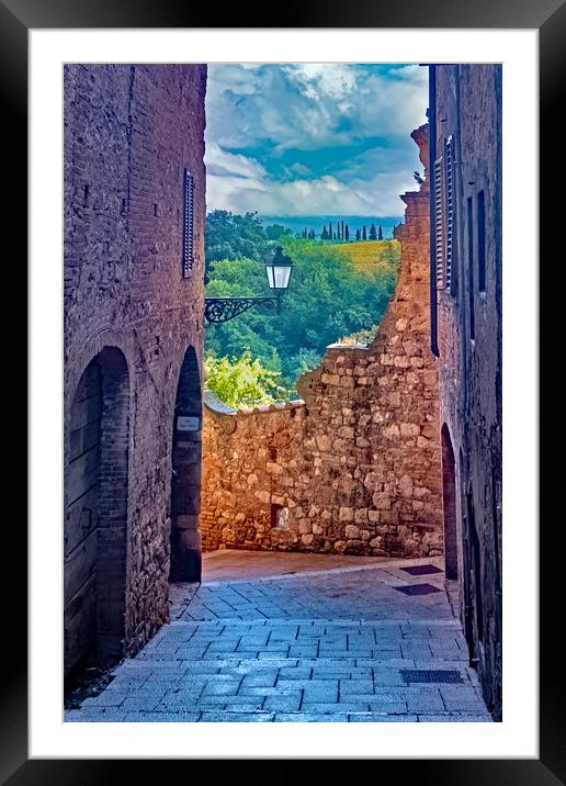 Tuscany Village Framed Mounted Print by Joyce Storey