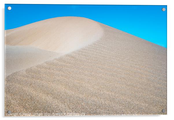 Fine sand blown by the wind creates dunes on the shores of the sea. Acrylic by Joaquin Corbalan