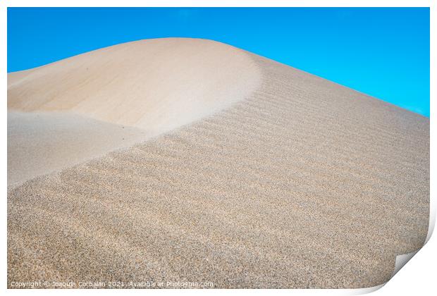 Fine sand blown by the wind creates dunes on the shores of the sea. Print by Joaquin Corbalan