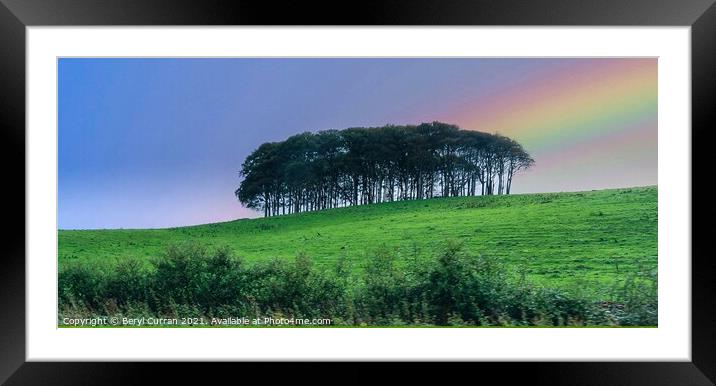 Majestic Rainbow over the coming home trees  Framed Mounted Print by Beryl Curran