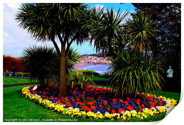 view of Scarborough, North Yorkshire, UK. Print by john hill
