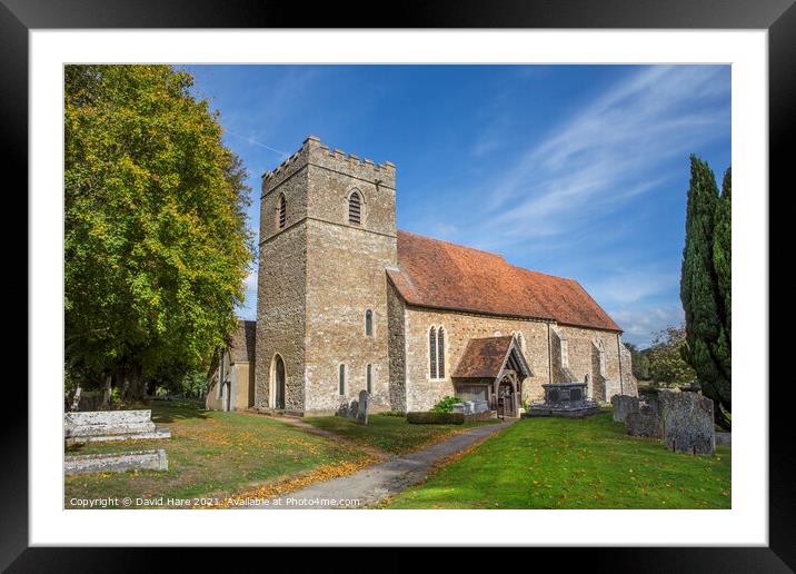 Saltwood Church Framed Mounted Print by David Hare