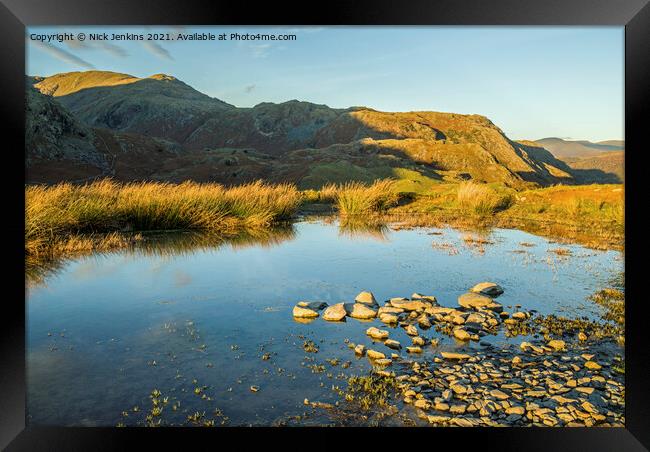 Coniston Fells from Walna Scar Road  Framed Print by Nick Jenkins