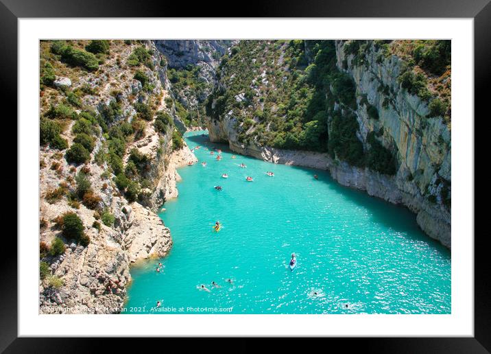 Turquoise Adventure in Verdon Gorge Framed Mounted Print by Roger Mechan