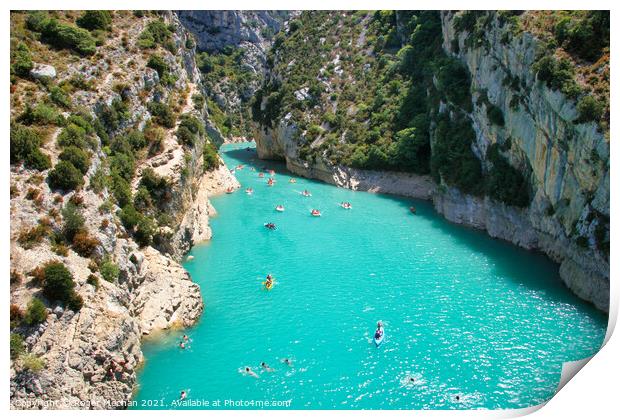 Turquoise Adventure in Verdon Gorge Print by Roger Mechan