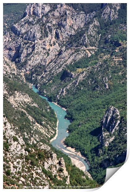 Turquoise Serpent in Verdon Gorge Print by Roger Mechan