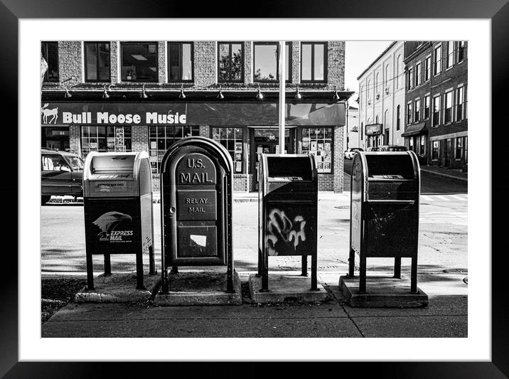 Mail Boxes, Congress Street Framed Mounted Print by Gerry Walden LRPS
