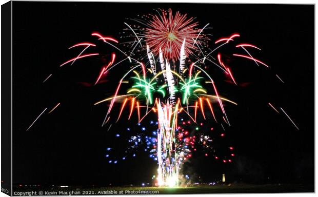 Fireworks At Whitley Bay Canvas Print by Kevin Maughan