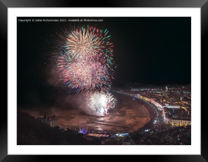 Dark fireworks Framed Mounted Print by Katie McGuinness