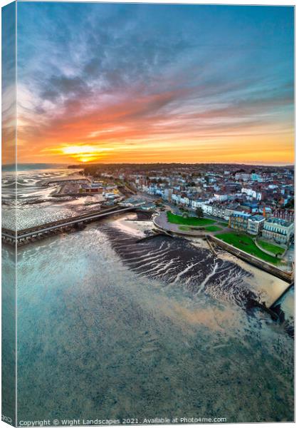 Ryde Sunrise Isle Of Wight Canvas Print by Wight Landscapes