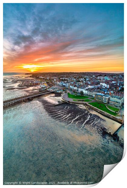 Ryde Sunrise Isle Of Wight Print by Wight Landscapes