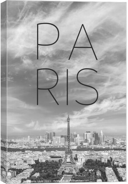 Paris Skyline | Text Canvas Print by Melanie Viola