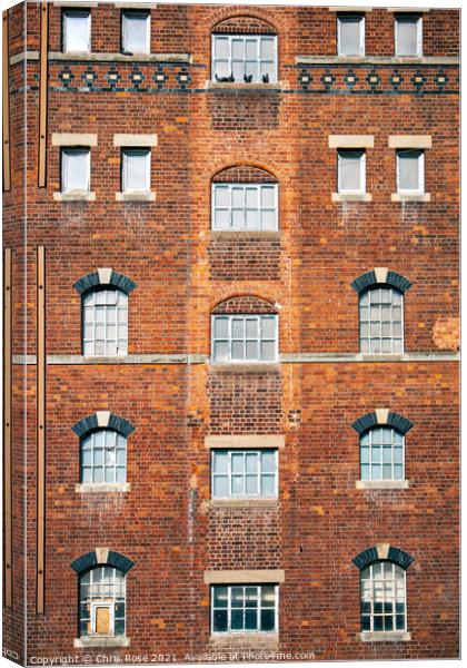 Brick wall and windows pattern Canvas Print by Chris Rose