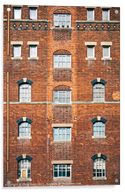 Brick wall and windows pattern Acrylic by Chris Rose