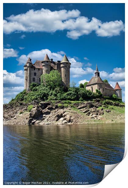 Castle on an Island Print by Roger Mechan