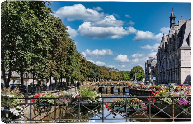 Quimper's Flower Bedecked Bridges Canvas Print by Roger Mechan