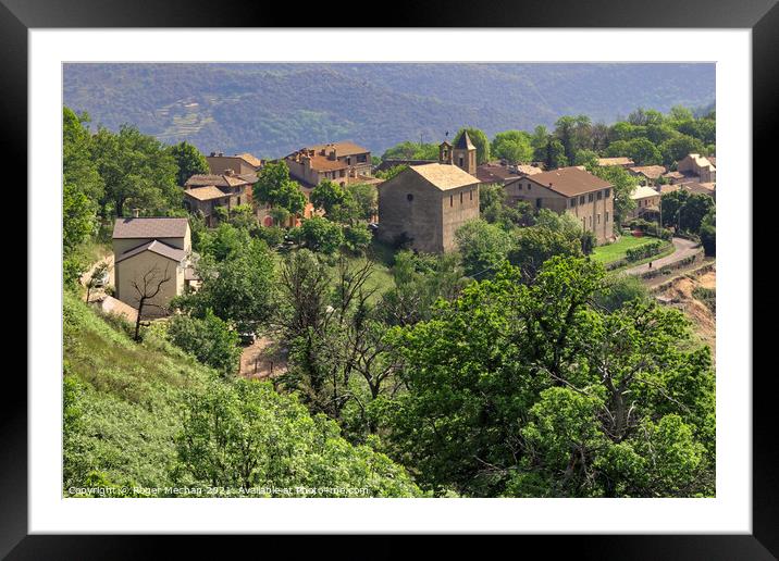 Serene Village in the Forest Framed Mounted Print by Roger Mechan