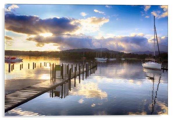 Ambleside Sunset Acrylic by Ceri Jones