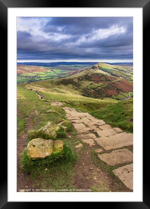 The Great Ridge Pathway, Mam Tor Framed Mounted Print by Jim Monk