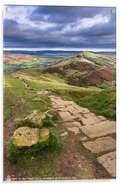 The Great Ridge Pathway, Mam Tor Acrylic by Jim Monk