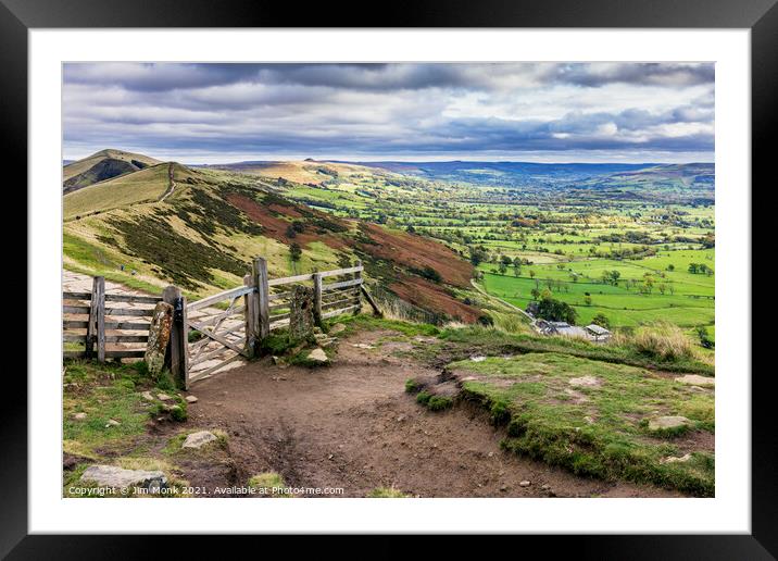 Mam Tor Gate and the Great Ridge Framed Mounted Print by Jim Monk