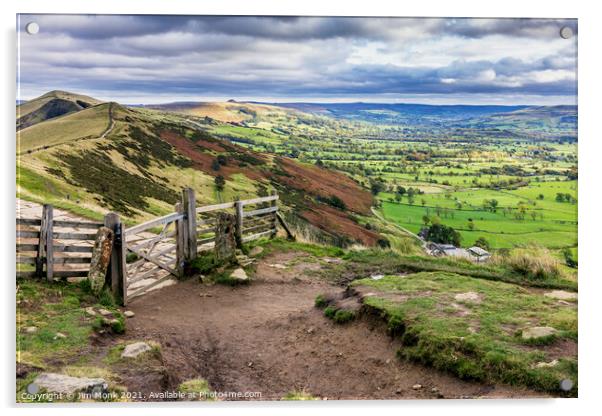 Mam Tor Gate and the Great Ridge Acrylic by Jim Monk