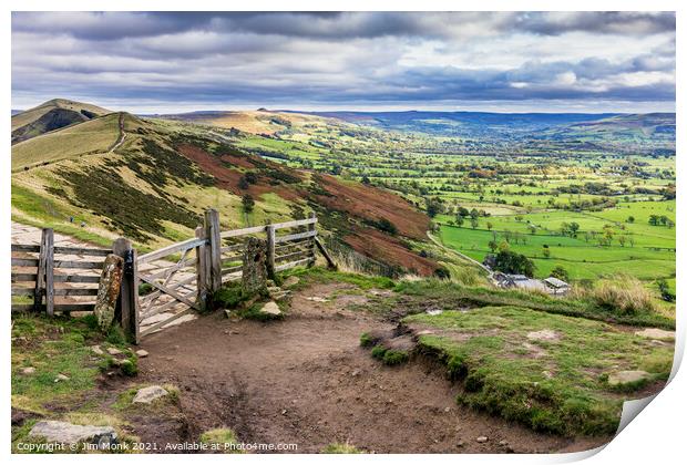 Mam Tor Gate and the Great Ridge Print by Jim Monk