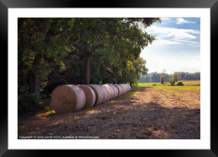 Row of straw bales - Orton glow Edition  Framed Mounted Print by Jordi Carrio