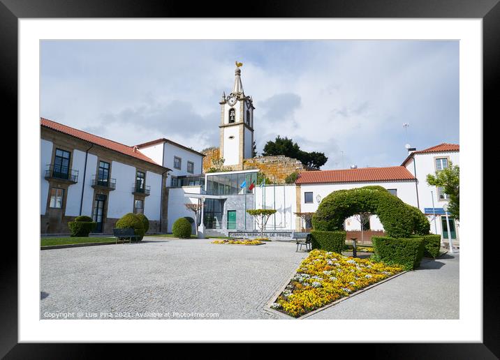 Pinhel city center church, in Portugal Framed Mounted Print by Luis Pina
