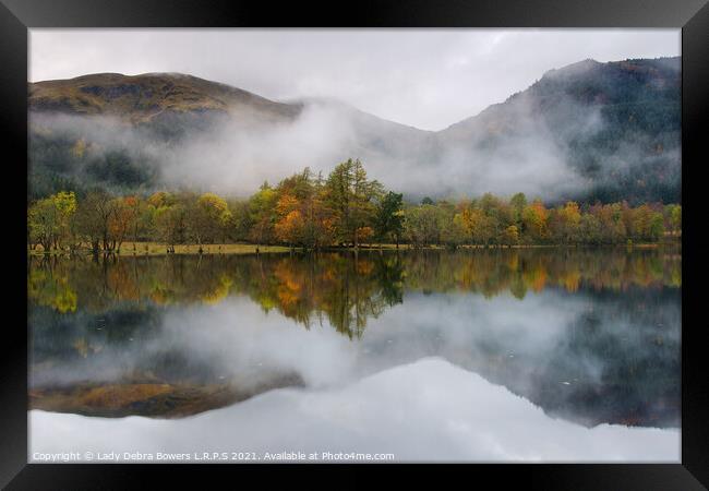 Loch Lubnaig autumn reflection Framed Print by Lady Debra Bowers L.R.P.S