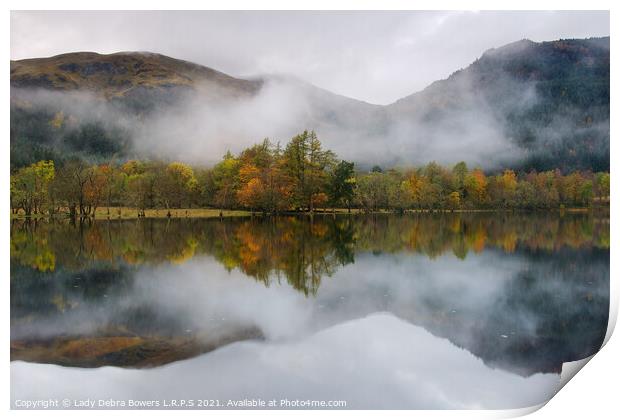 Loch Lubnaig autumn reflection Print by Lady Debra Bowers L.R.P.S