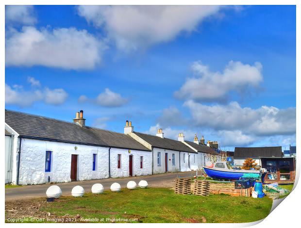 Arinagour Village Main Street Isle Of Coll Western Isles Scotland Print by OBT imaging