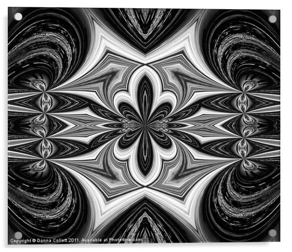 Black & White Abstract Acrylic by Donna Collett