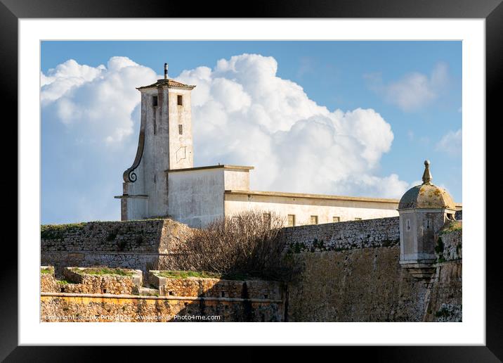 Peniche Fortress with beautiful historic white building and walls, in Portugal Framed Mounted Print by Luis Pina