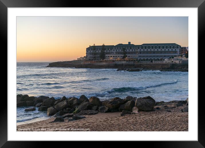 Ericeira Vila Gale Hotel at sunset with Baleia beach in Portugal Framed Mounted Print by Luis Pina