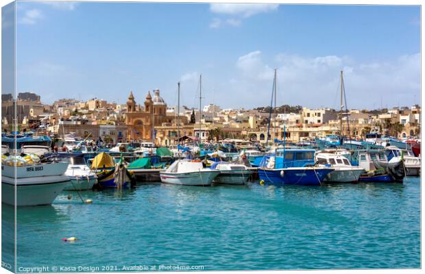 Marsaxlokk Harbour, Malta Canvas Print by Kasia Design