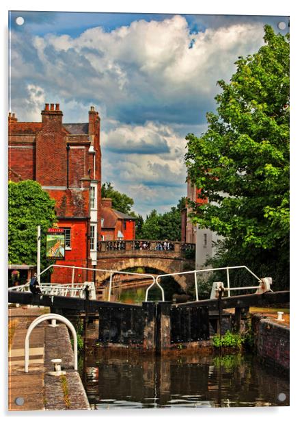 Kennet and Avon Canal, Newbury Acrylic by Joyce Storey