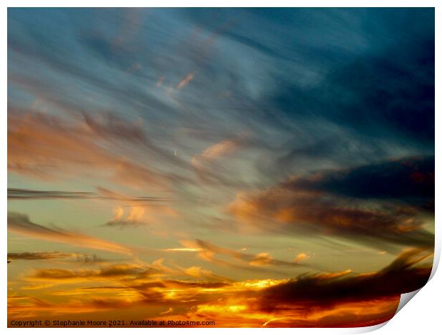 Beautiful sunset Print by Stephanie Moore