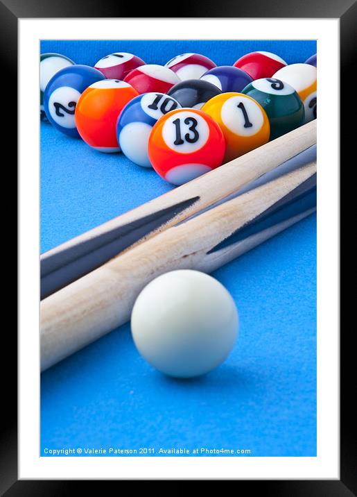 Pool Balls Framed Mounted Print by Valerie Paterson