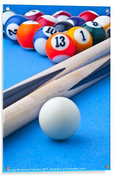 Pool Balls Acrylic by Valerie Paterson