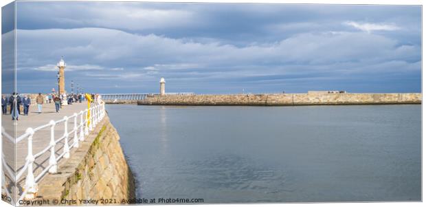 Whitby harbour in the autumn Canvas Print by Chris Yaxley