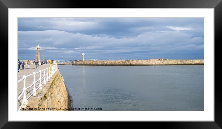 Whitby harbour in the autumn Framed Mounted Print by Chris Yaxley