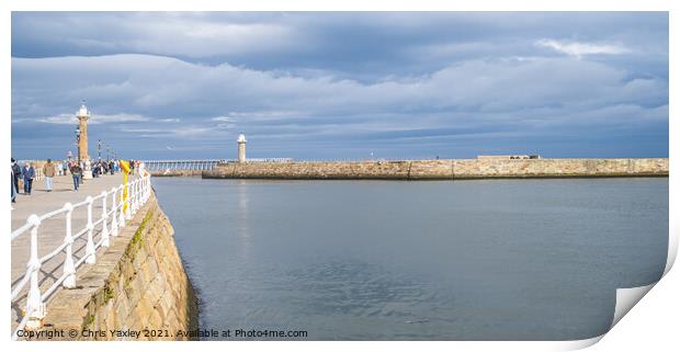 Whitby harbour in the autumn Print by Chris Yaxley