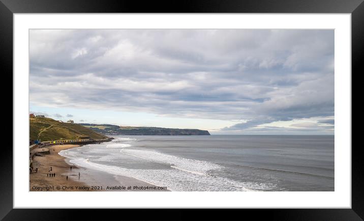 A view along Westcliff Promenade, Whitby Framed Mounted Print by Chris Yaxley