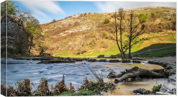 Dovedale stepping stones Canvas Print by Jason Wells